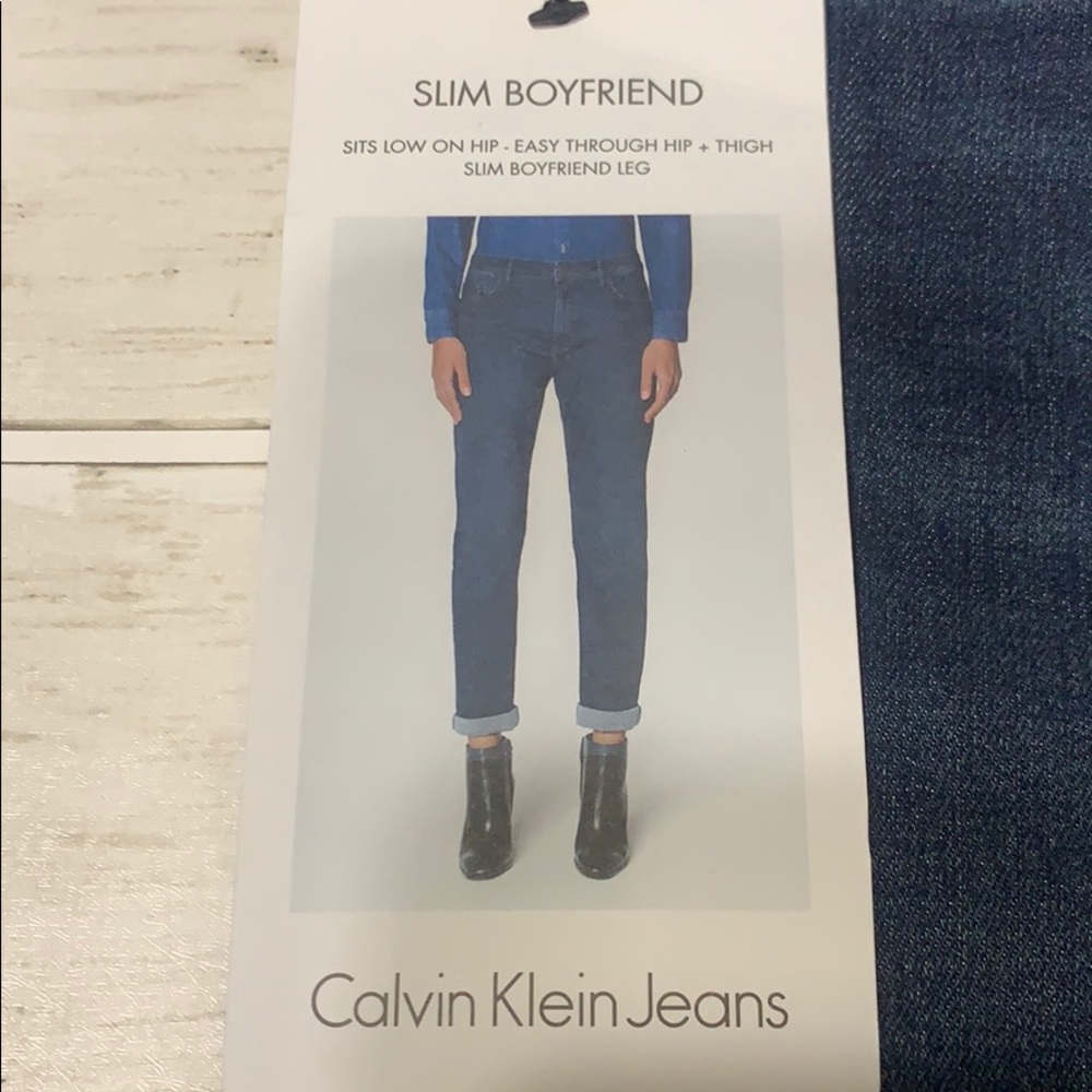NWT Calvin Klein slim boyfriend inkwell Jeans Sz 2 - Picture 2 of 7